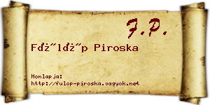 Fülöp Piroska névjegykártya