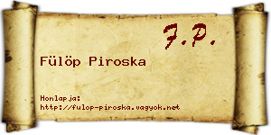 Fülöp Piroska névjegykártya