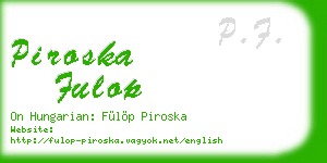 piroska fulop business card
